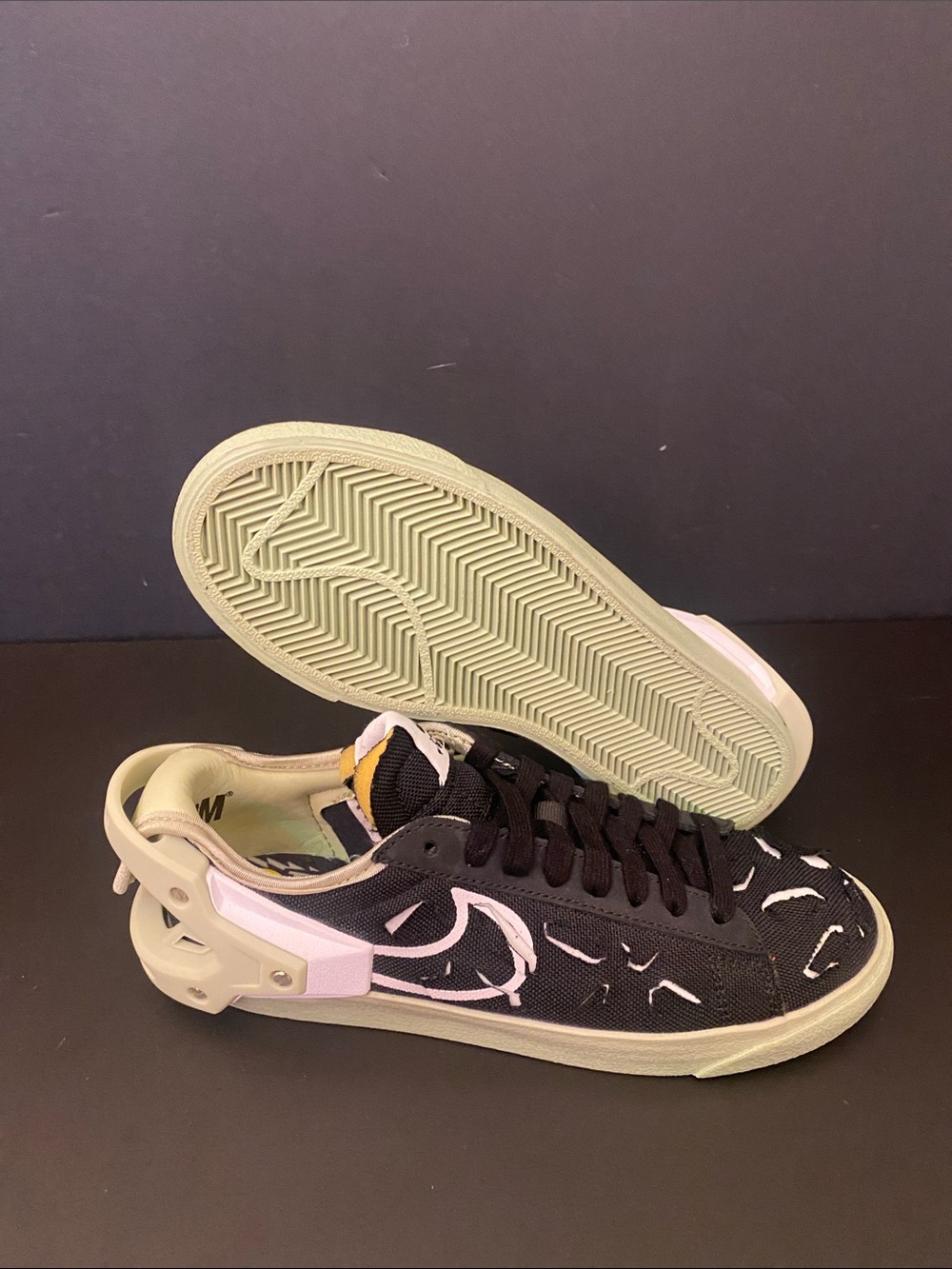 Nike Blazer Low Acronym Black Olive Aura Mens Shoes Sneakers DO9373-001 Size 5